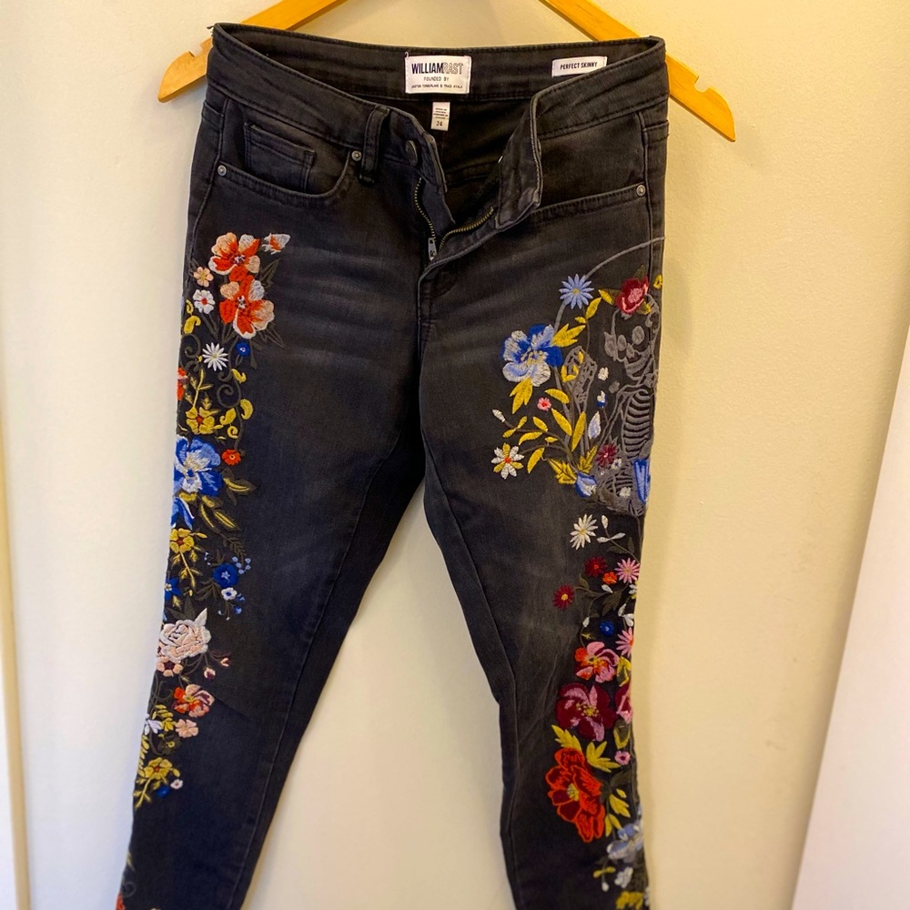William Rast Perfect Skinny Embroidered Jeans